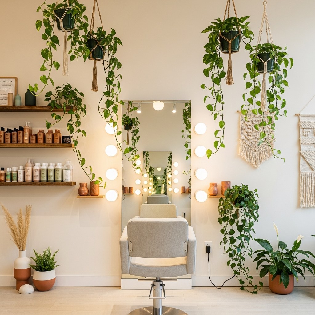 Bright and welcoming interior of Crown & Glory Hair Studio